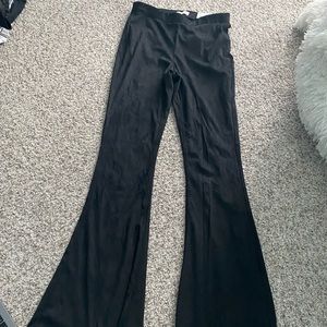 Women’s Black Flare Pants Velour